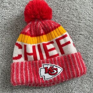 Kansas City Chiefs Adult Pom Beanie - Red, Yellow, and White